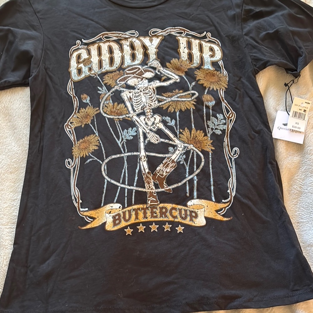 Black Short Sleeve Western Graphic Tee